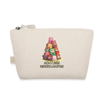 Achtung Knuddelhaufen Teddybär - Bio-Täschchen - Natur - Vorne