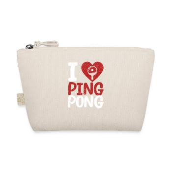 I Love Ping Pong Red Heart Funny Table Tennis - Organic Pouch - nature - Front