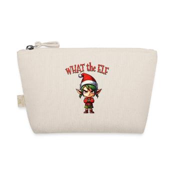 What the Elf - Niedlicher lustiger Elf für die Weihnachtszeit - Bio-Täschchen - Natur - Vorne