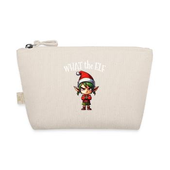 What the Elf - Niedlicher lustiger Elf für Winterweihnachten - Bio-Täschchen - Natur - Vorne