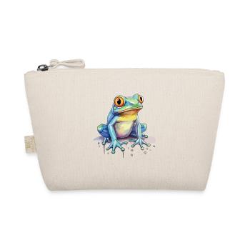 Bunte Kunst - Niedliches &; Wildes Froschdesign - Bio-Täschchen - Natur - Vorne