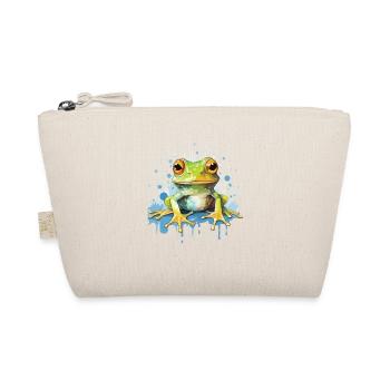 Bunte Kunst - Niedliches &; Wildes Froschdesign - Bio-Täschchen - Natur - Vorne