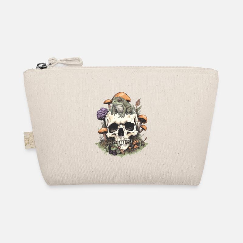 frog in a skull Organic Pouch