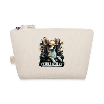 Chihuahua spielt Klavier Piano Klassische Musik - Bio-Täschchen - Natur - Vorne