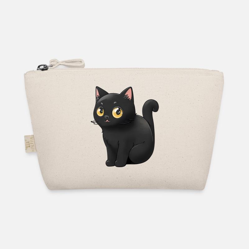 Cute Black Cats Sticker Stcker Organic Pouch