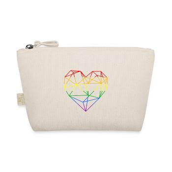 Polygon Herz Regenbogen Liebe LGBT - Bio-Täschchen - Natur - Vorne
