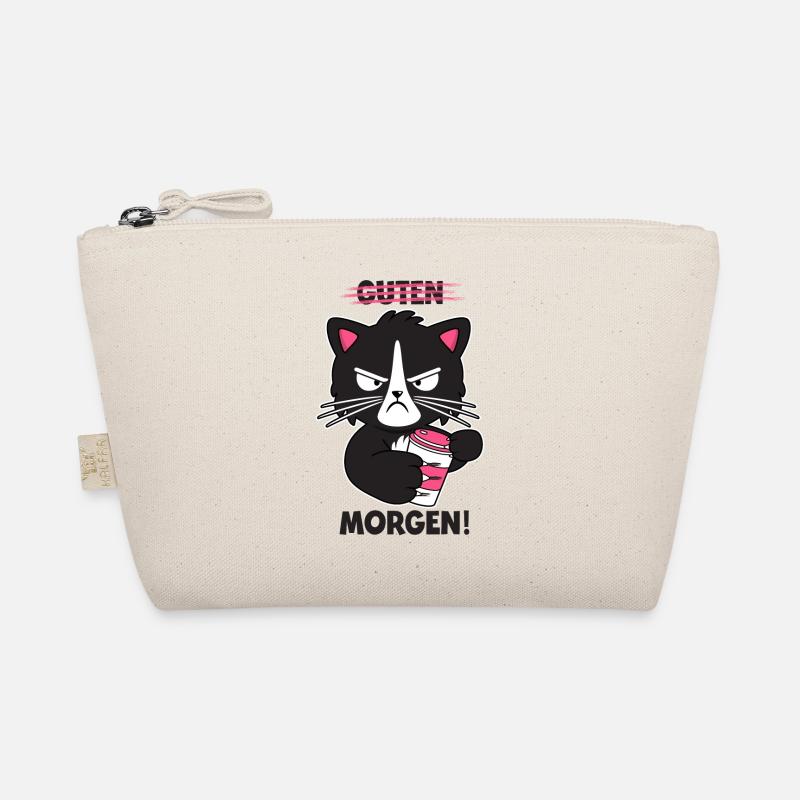 Guten Morgen Katze Kaffee Morgenmuffel Geschenk - Bio-Täschchen - Natur