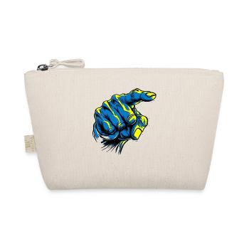 Oui, vous: Main bleue pointant du doigt - Trousse biologique - nature - Devant