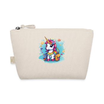 Unicorn Schoolchild School Enrollment Girl Gift - Organic Pouch - nature - Front