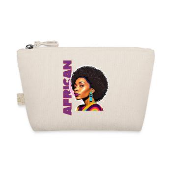 Black woman with American lettering - Organic Pouch - nature - Front