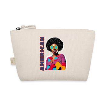 Black Woman with American lettering - Organic Pouch - nature - Front