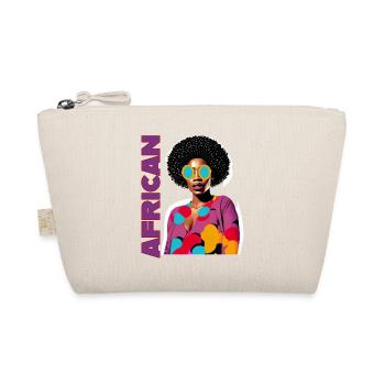 Black Woman with African lettering - Organic Pouch - nature - Front