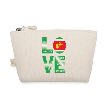 GWADA LOVE Flagge Guadeloupe 971 von Gwadloup - Bio-Täschchen - Natur - Vorne