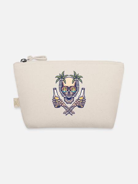 Skull summer beach - Organic Pouch - nature