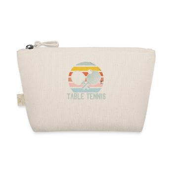 Retro Table Tennis Player Funny Ping Pong Sport - Organic Pouch - nature - Front
