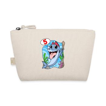 5ème anniversaire Motif Shark Pirate - Cinq ans - Trousse biologique - nature - Devant