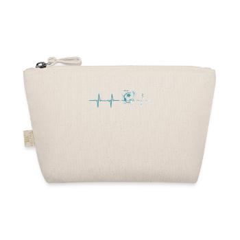 Herzschlag Fußball Puls Fußballer Ball Geschenk - Bio-Täschchen - Natur - Vorne