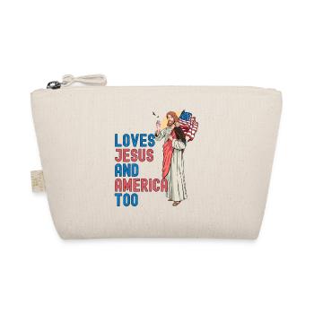 Liebt Jesus und Amerika auch Jesus mit USA-Flagge für - Bio-Täschchen - Natur - Vorne
