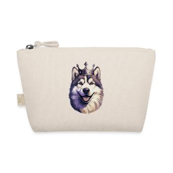 Cool Alaskan Malamute Dog Wearing Kings Crown - Organic Pouch - nature - Front