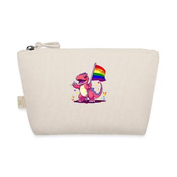 Dinosaure rose avec drapeau arc-en-ciel Humour transgenre - Trousse biologique - nature - Devant
