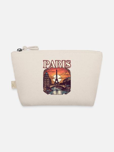 Paris Eiffelturm Bonjour Souvenirs - Bio-Täschchen - Natur - Vorne