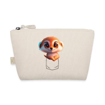 Playful meerkat in breast pocket - Organic Pouch - nature - Front