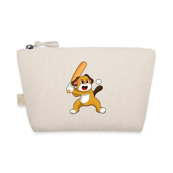 Hund Baseball Baseballschläger - Bio-Täschchen - Natur - Vorne