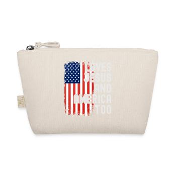 Liebt Jesus und Amerika auch mit USA-Flagge für - Bio-Täschchen - Natur - Vorne