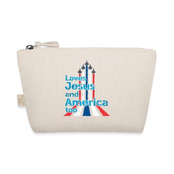 Aime Jésus et l’Amérique aussi avec Fighter Jet Red - Trousse biologique - nature - Devant