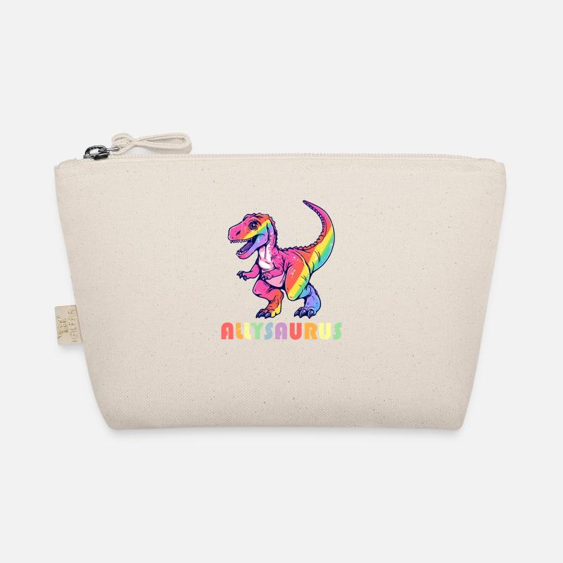 Dinosaur Allysaurus Funny Rainbow Transgender Dino Organic Pouch