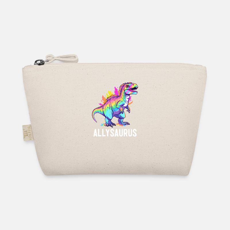 Allysaurus Dinosaur Rainbow Flag For Ally LGBT Pun Organic Pouch