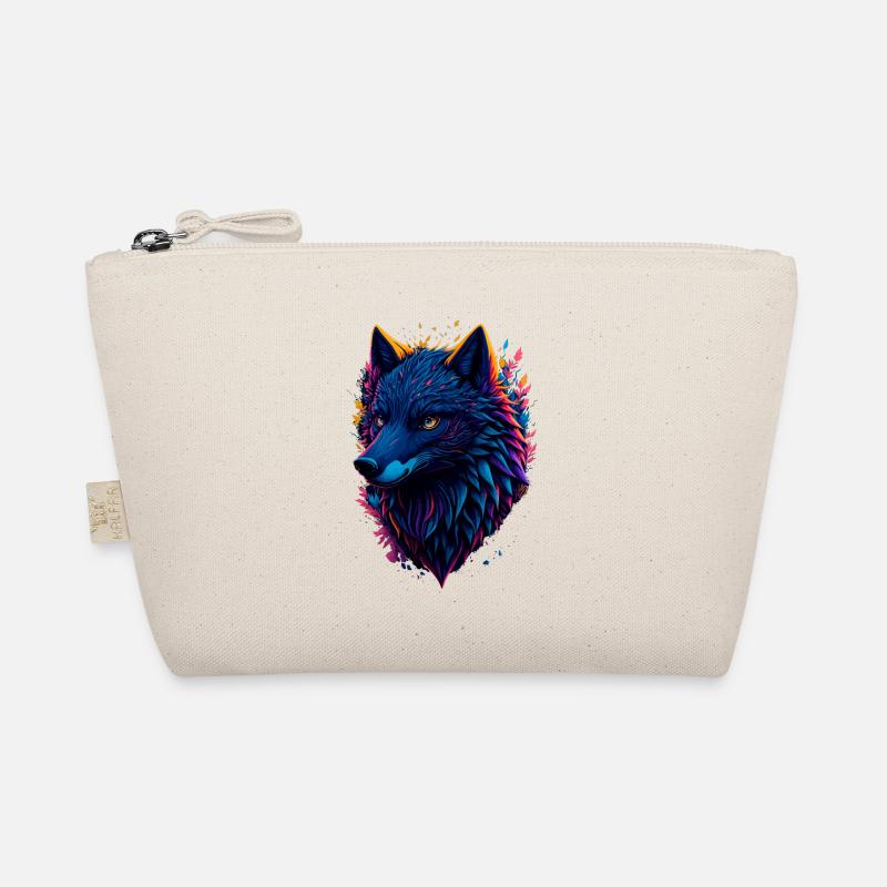 bunter abstrakter Wolf Bio-Täschchen