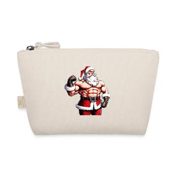 Santa the Strongman: Weihnachtliche Bodybuilder-Kleidung - Bio-Täschchen - Natur - Vorne