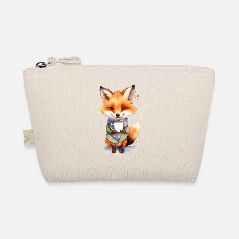 Renard avec style aquarelle café Trousse biologique