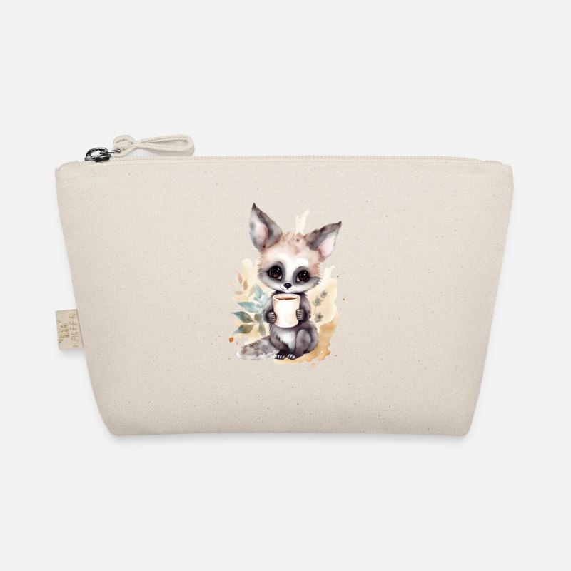 Galagos with coffee watercolor style Organic Pouch
