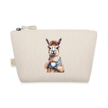 Lama mit Kaffee -Aquarellstil - Bio-Täschchen - Natur - Vorne