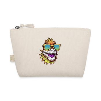Happy Dinosaur Wearing Glasses - Organic Pouch - nature - Front