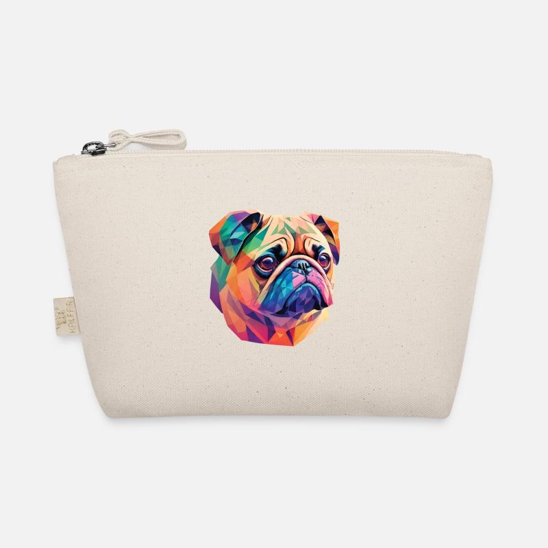 Pug Dog Polygon Art Geometric Pug Dogs Organic Pouch