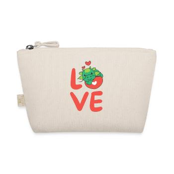 Dragon for Valentine's Day Cute Animals Hearts Love - Organic Pouch - nature - Front
