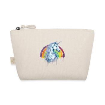Magisches Aquarell Regenbogen Einhorn - Bio-Täschchen - Natur - Vorne