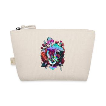 Flowers, Mushrooms, Eyes, Psychedelic Mushroom Art - Organic Pouch - nature - Front