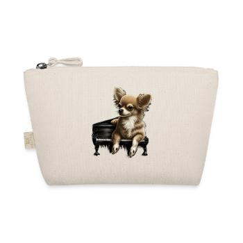 Chihuahua spielt Klavier Piano Klassische Musik - Bio-Täschchen - Natur - Vorne