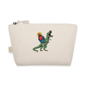 Cool Jesus Rides Dinosaur Funnier - Organic Pouch - nature - Front