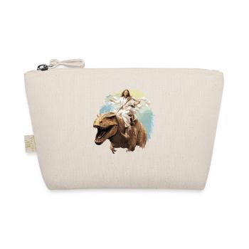 Cool Jesus Rides Dinosaur Funnier - Organic Pouch - nature - Front