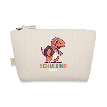 Einschulung T-Rex Dino Schulanfang Schulkind 2023 - Bio-Täschchen - Natur - Vorne