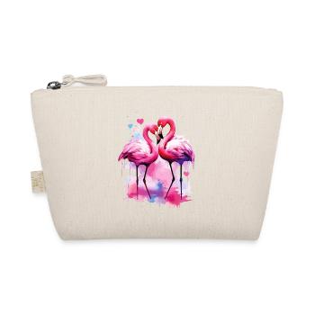 Flamingo Love Couple Couple Romantic Heart I Love - Organic Pouch - nature - Front
