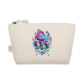 psychedelic mushroom art with an eye and flowers - Organic Pouch - nature - Front