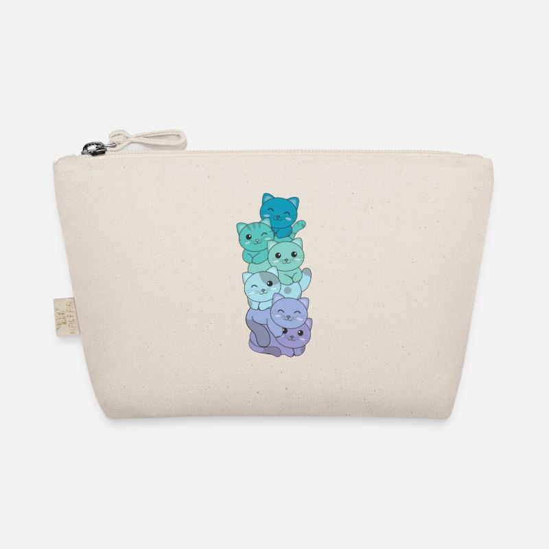 Neptunic Flag Pride LGBTQ Cute Cat Stack Organic Pouch