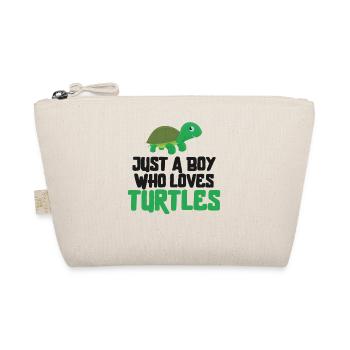 Sea Turtle Tortoise Just A Boy Who - Bio-Täschchen - Natur - Vorne
