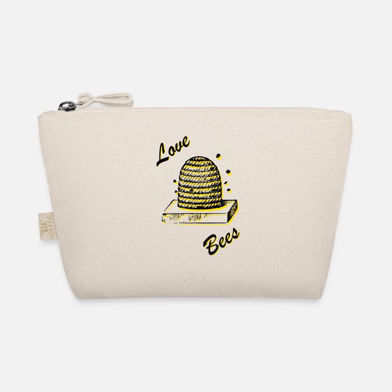 Love Bees in schwarz gelb - Bio-Täschchen - Natur